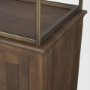 71118-AB - Baron Dark Brown Wood w/ Antiqued Aged Brass Metal 2-Door Open Shelving Unit