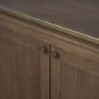 71118-AB - Baron Dark Brown Wood w/ Antiqued Aged Brass Metal 2-Door Open Shelving Unit