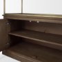 71118-AB - Baron Dark Brown Wood w/ Antiqued Aged Brass Metal 2-Door Open Shelving Unit