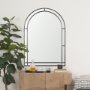 70906 - Tiffany Brushed Black Metal Double Frame Arched Mirror