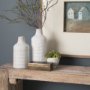 70941 - Tisha Small White W/ Terracotta Distressing Metal Vase