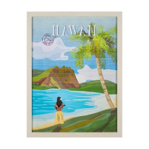 Hawaii Go USA (L) by Mercana Studio a Hand Embellished Decograph Framed Art Print