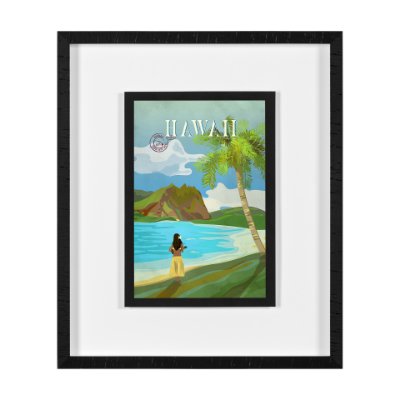 15639 - Hawaii Go USA (M) by Mercana Studio a Framed Art Print Matted under Glass