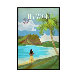 Hawaii Go USA (SM) by Mercana Studio a Hand Embellished Decograph Framed Art Print
