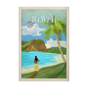 Hawaii Go USA (XL) by Mercana Studio a Hand Embellished Decograph Framed Art Print under Glass