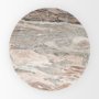 71103-AB - Allyson 54" Round Brown Pedestal w/Savar Pink Marble Top Dining Table