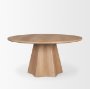 71106-AB - Jovani 60" Solid Light Brown Mango Wood Round Dining Table