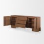 71113 - Jonan Medium Brown Wood w/ Dark Aged Brass 2 Door 3 Drawer Sideboard