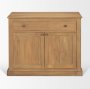 71121 - Baron Light Brown Solid Wood w/ Gunmetal Knobs 2-Door Accent Cabinet