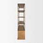 71115-AB - Baron 4-Door Light Brown Wood w/ Gunmetal Open Shelving Unit