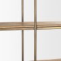 71115-AB - Baron 4-Door Light Brown Wood w/ Gunmetal Open Shelving Unit