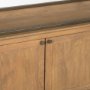 71115-AB - Baron 4-Door Light Brown Wood w/ Gunmetal Open Shelving Unit