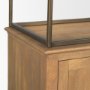 71115-AB - Baron 4-Door Light Brown Wood w/ Gunmetal Open Shelving Unit
