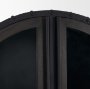 67533 - Gehry 72.3" H Dark Brown Metal Brown Wood and Glass Door Display Cabinet 