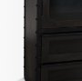 67533 - Gehry 72.3" H Dark Brown Metal Brown Wood and Glass Door Display Cabinet 