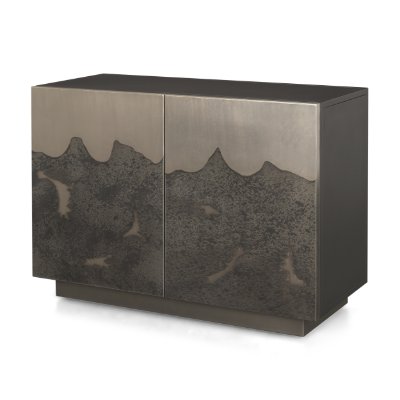 71073 - Roxdale Acid Washed Iron Metal Accent Cabinet