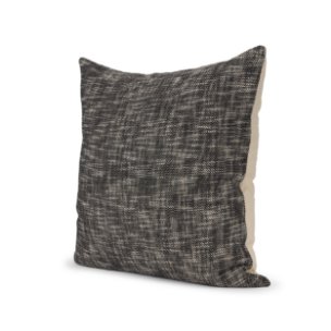 Jalia 20x20 Cream and Black Cotton Decorative Square Pillow Cover