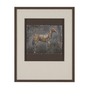 Mosaic Horse II by Mercana Studio a Hand Embellished Framed Art Print Matted under Glass