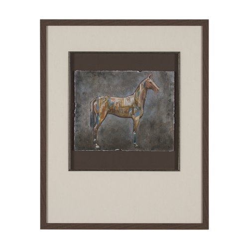 15679 - Mosaic Horse II by Mercana Studio a Hand Embellished Framed Art Print Matted under Glass