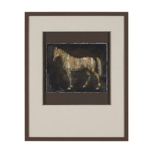 Mosaic Horse III by Mercana Studio a Hand Embellished Framed Art Print Matted under Glass