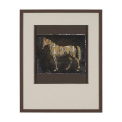 15680 - Mosaic Horse III by Mercana Studio a Hand Embellished Framed Art Print Matted under Glass