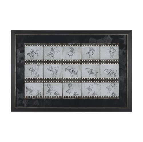 15682 - Eight Seconds by Mercana Studio a Hand Embellished Framed Art Print Matted under Glass