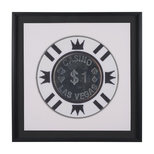 15719 - Casino 1 Dollar Vegas Poker Chip By Zap Studio Framed Art Photograph Print under Glass
