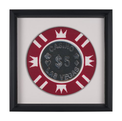15720 - Casino 5 Dollar Vegas Poker Chip By Zap Studio Framed Art Photograph Print under Glass