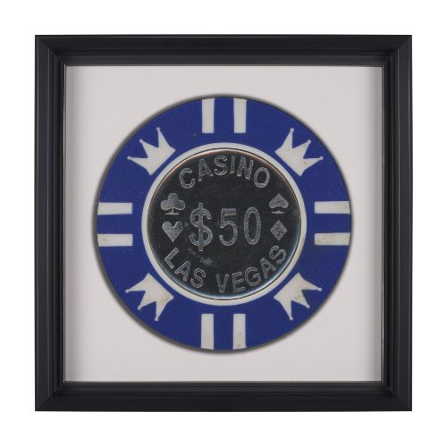 15721 - Casino 50 Dollar Vegas Poker Chip By Zap Studio Framed Art Photograph Print under Glass