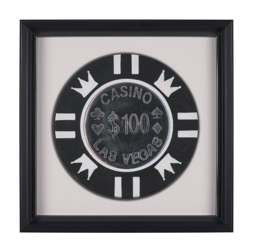 15722 - Casino 100 Dollar Vegas Poker Chip By Zap Studio Framed Art Photograph Print under Glass