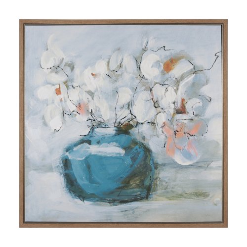 102649-FL - Magnolia Bouquet by Mercana Studio a Hand Embellished Textured Framed Canvas