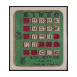 Chasing Numbers I Bingo Card by Mercana Studio a Hand Embellished Textured Framed Canvas