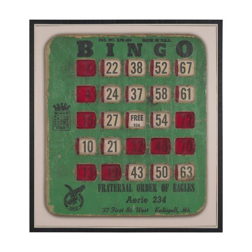102661-FL - Chasing Numbers I Bingo Card by Mercana Studio a Hand Embellished Textured Framed Canvas