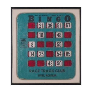 Chasing Numbers II Bingo Card by Mercana Studio a Hand Embellished Textured Framed Canvas