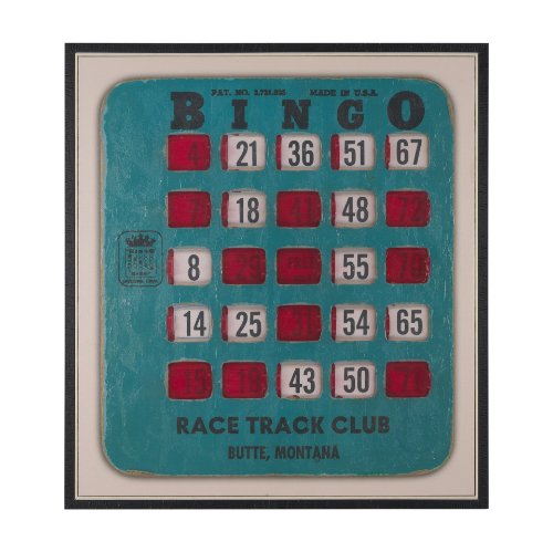 102662-FL - Chasing Numbers II Bingo Card by Mercana Studio a Hand Embellished Textured Framed Canvas