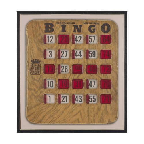 102663-FL - Chasing Numbers III Bingo Card by Mercana Studio a Hand Embellished Textured Framed Canvas