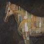 15680 - Mosaic Horse III by Mercana Studio a Hand Embellished Framed Art Print Matted under Glass
