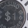 15719 - Casino 1 Dollar Vegas Poker Chip By Zap Studio Framed Art Photograph Print under Glass