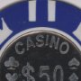 15721 - Casino 50 Dollar Vegas Poker Chip By Zap Studio Framed Art Photograph Print under Glass