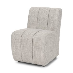 Wilkins Barrel Back Dining Arm Chair | Gray Fabric w/ Wood