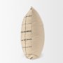 71086 - Jaela 22x22 Beige/Black Striped Checkered Square Throw Pillow Cover