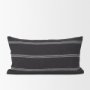 71095 - Jayme 14x26 Gray/White Striped Cotton Lumbar Pillow Cover