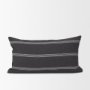 71095 - Jayme 14x26 Gray/White Striped Cotton Lumbar Pillow Cover