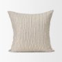 71097 - Jaxon 22x22 Beige/Black Striped Cotton-Linen Square Pillow Cover