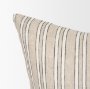 71097 - Jaxon 22x22 Beige/Black Striped Cotton-Linen Square Pillow Cover