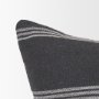 71095 - Jayme 14x26 Gray/White Striped Cotton Lumbar Pillow Cover