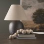 70750 - Sadiyah Black Brushed Metal w/ Beige Shade Table Lamp