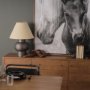 70748 - Salaah Black Brushed Metal w/ Beige Shade Table Lamp