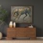 102652-FL - Mosaic Horse I by Mercana Studio a Hand Embellished Textured Framed Canvas