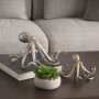57388 - Strafford Medium 13L x 7W Silver Resin Octopus